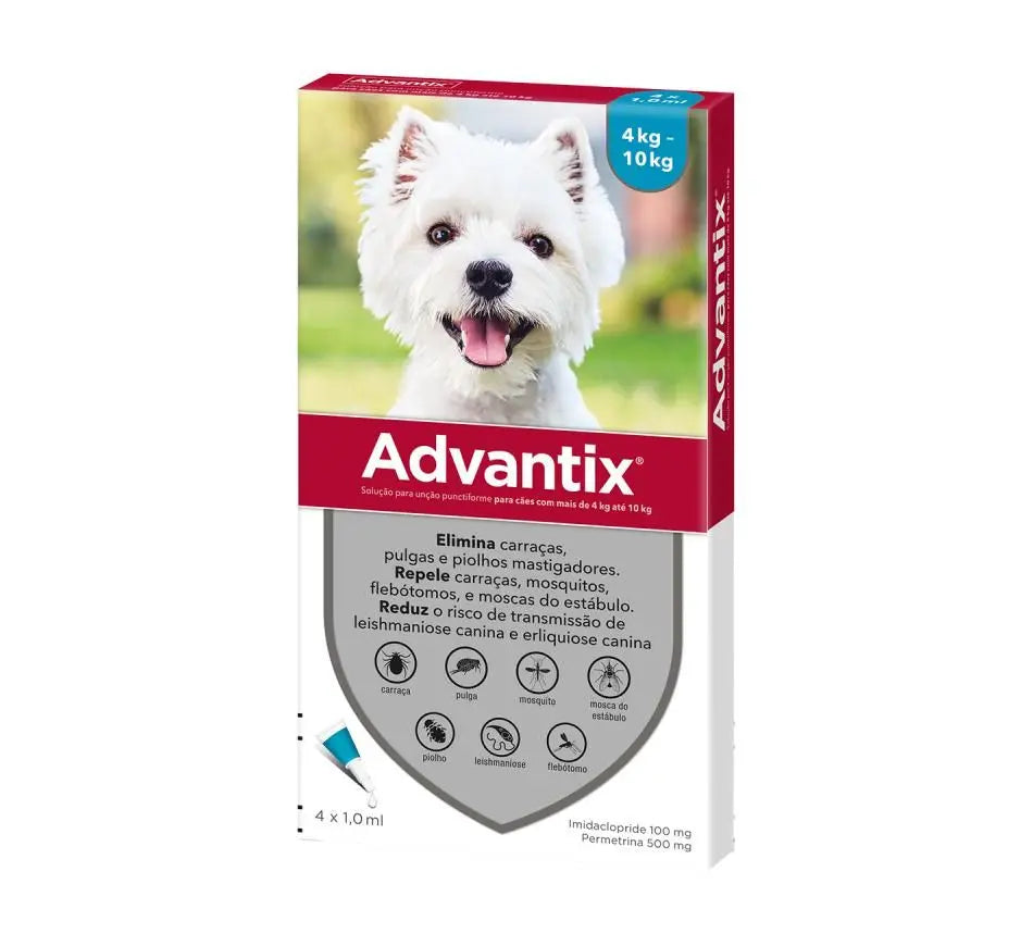 Advantix Spot-On Solution For Dogs 1.0ml 4-10kg Elanco