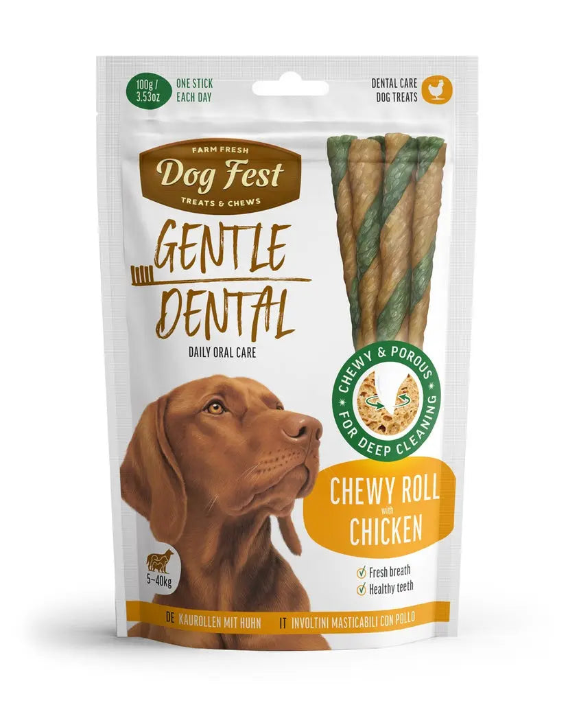 Dog Fest Dental Treats For Adult Dogs & Chewy Roll 100g DOG FEST
