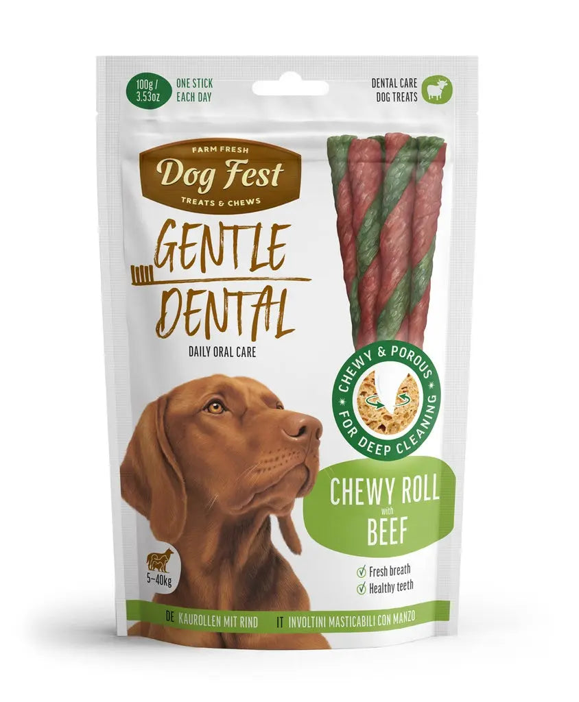 Dog Fest Dental Treats For Adult Dogs & Chewy Roll 100g DOG FEST