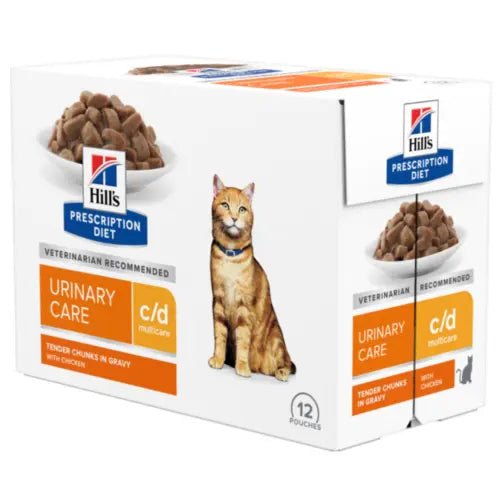 Hill’s Prescription Diet c/d Multicare Urinary Care Wet Cat Food with Chicken Pouches 12x85g Hills