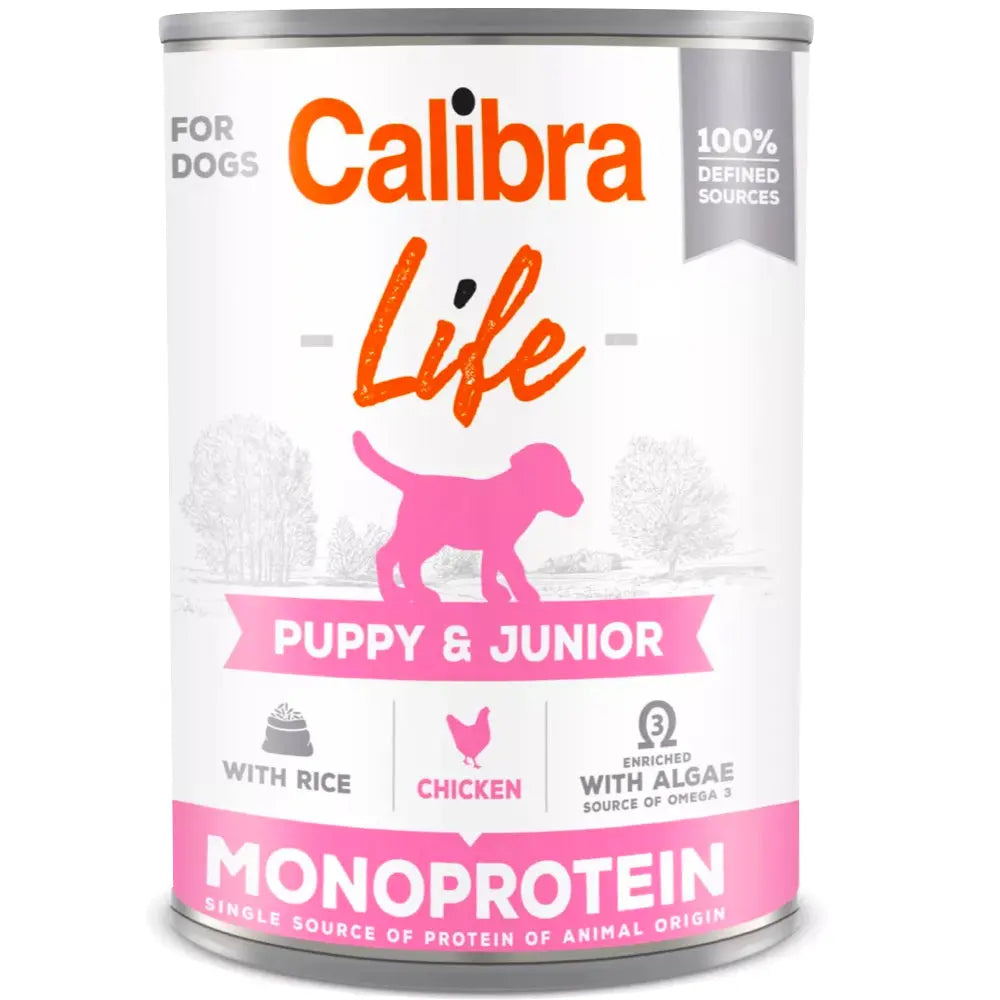 Calibra Dog Life Can Puppy & Junior Monoprotein Wet Food 400g Calibra