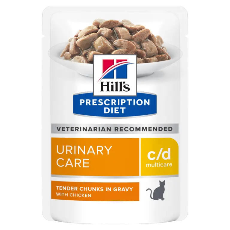 Hill’s Prescription Diet c/d Multicare Urinary Care Wet Cat Food with Chicken Pouches 12x85g Hills