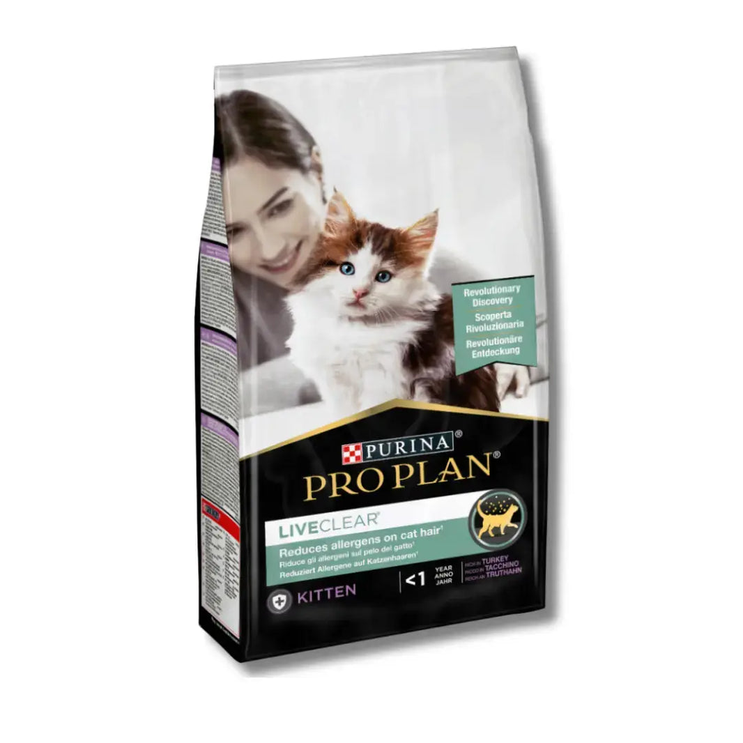 Purina Pro Plan Liveclear Kitten Turkey Dry Cat Food 1.4kg Purina Pro Plan