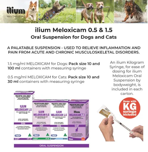 Ilium Meloxicam Suspension 0.5 for Cats 10ml Troy Laboratory