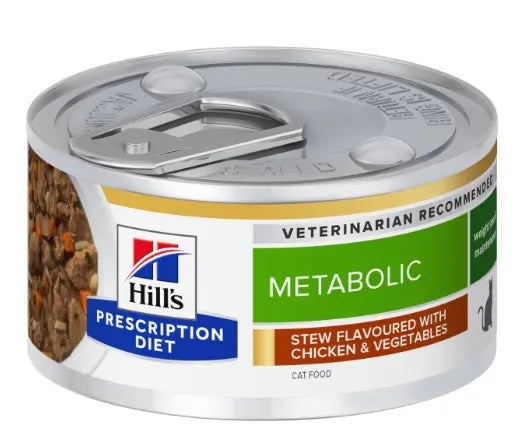 Hill's Prescription Diet Metabolic Stew for Cats flavoured with Chicken & Vegetables 82g Hills