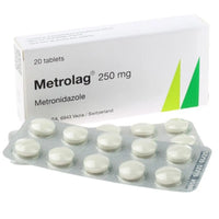Metrolag 250mg Metronidazole Tablets, Pack of 20's Intervetclinic