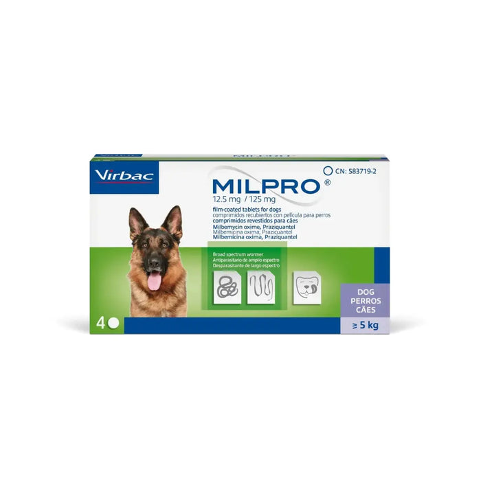 Milpro Deworming for Dog 12.5 mg/125 mg Virbac