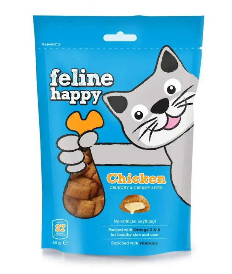 Feline Happy Crunchy & Creamy Cat Treats 60g Feline Happy