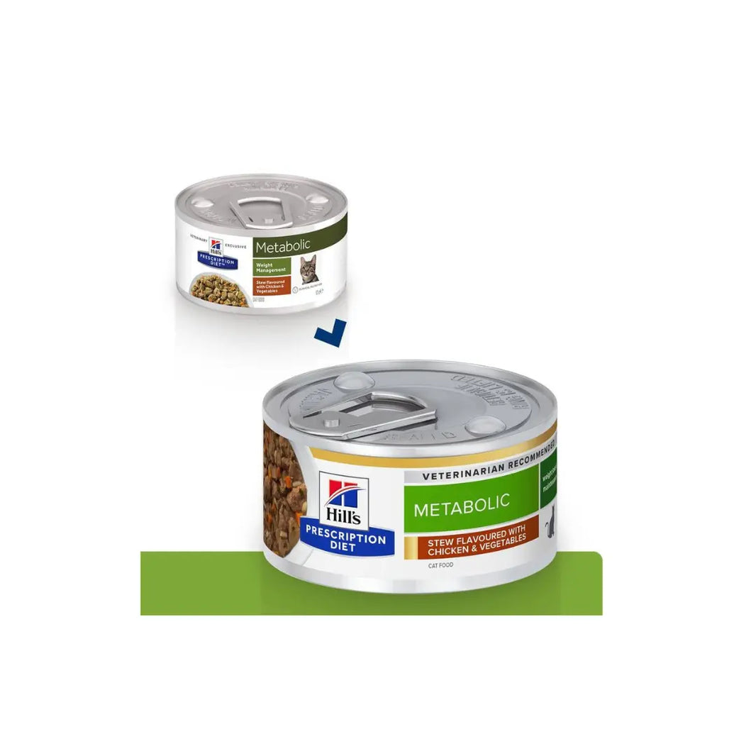 Hill's Prescription Diet Metabolic Stew for Cats flavoured with Chicken & Vegetables 82g Hills