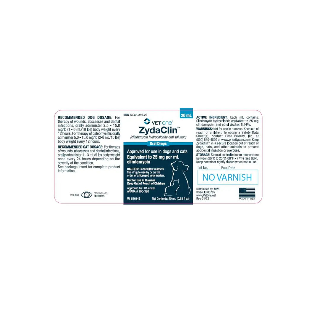 ZydaClin™ Oral Drops 20mL Vet One