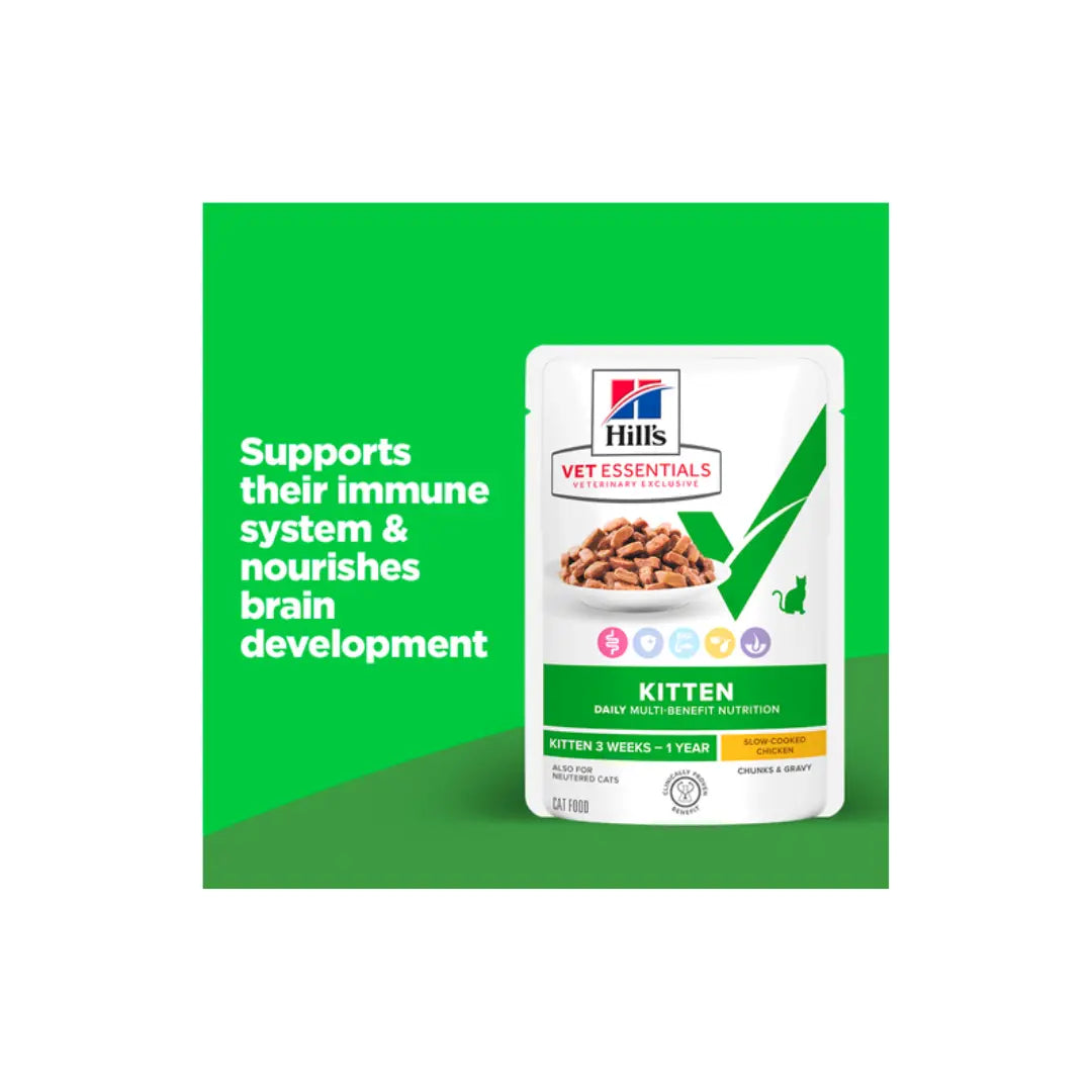 Hill's Vet Essentials Multi-Benefit Kitten Wet Food Slow-Cooked 12x85g Hills
