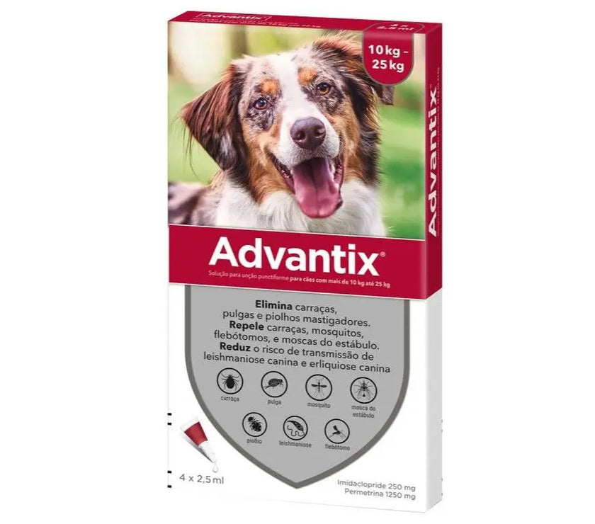 Advantix Spot-On Solution For Dogs 2.5ml 10-25kg Elanco