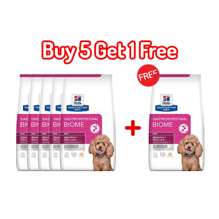 Hill’s Prescription Diet Gastrointestinal Biome Dog Mini Food with Chicken 1kg (Buy 5 Get 1 Free) Hills