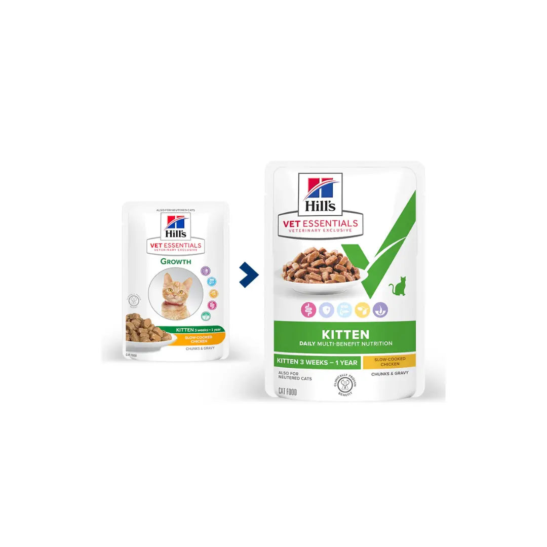 Hill's Vet Essentials Multi-Benefit Kitten Wet Food Slow-Cooked 12x85g Hills