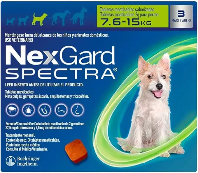 NEXGARD SPECTRA 3 CHEW TABLETS FOR DOGS 7.6 - 15KG Boehringer Ingelheim