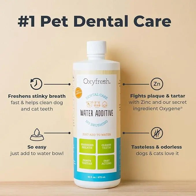 Oxyfresh Premium Pet Dental Care Solution Water Additive 473ml Oxyfresh