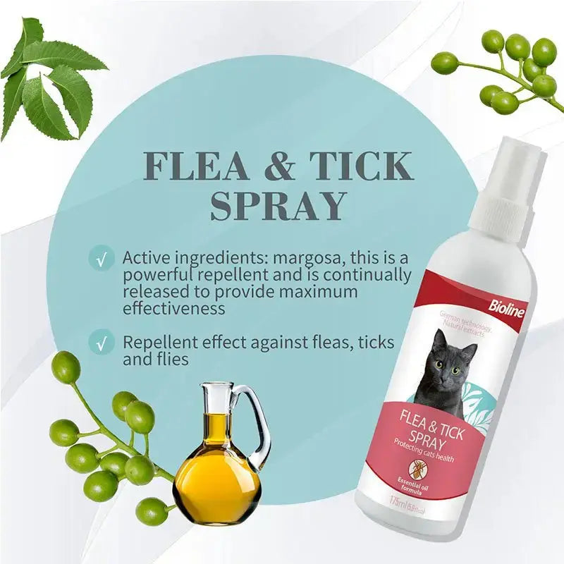 Bioline Flea and Tick Spray for Cat 175ml Bioline