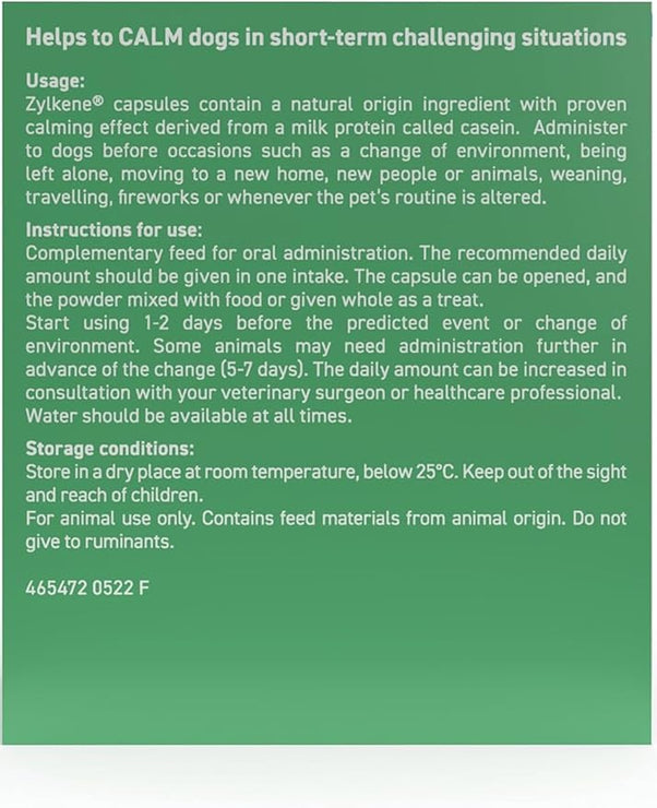 Vetoquinol Zylkene Supplement for Medium Dogs 225mg