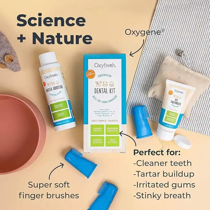 Oxyfresh Premium Pet Dental Kit for Dogs & Cats Oxyfresh