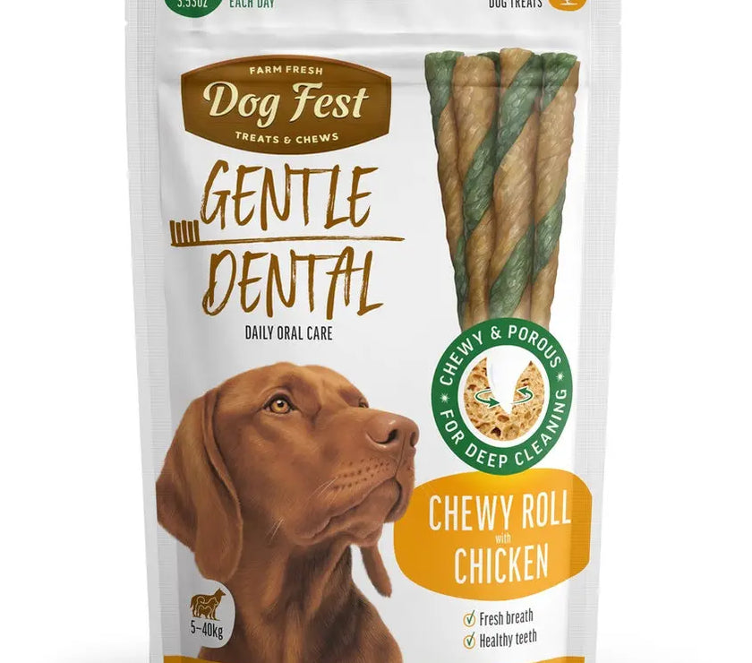 Dog Fest Dental Treats For Adult Dogs & Chewy Roll 100g DOG FEST
