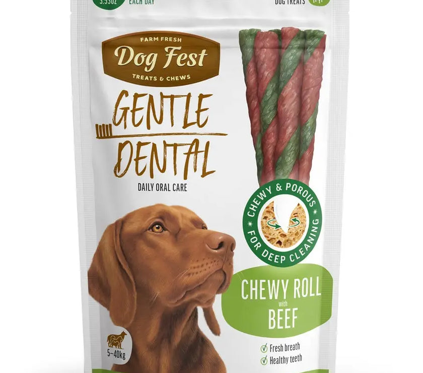 Dog Fest Dental Treats For Adult Dogs & Chewy Roll 100g DOG FEST
