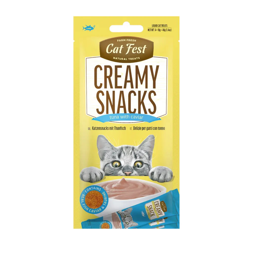 Cat Fest Creamy Snacks with Caviar 4x10g Cat Fest