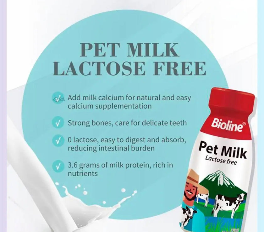 Bioline Pet Milk for Cats and Dogs 220ml - Lactose Free Bioline
