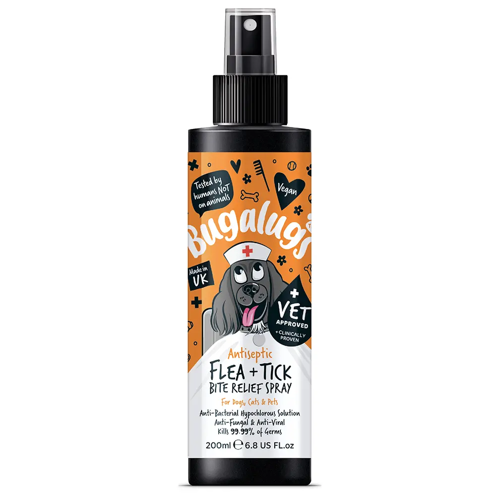 Bugalugs Antiseptic Flea & Tick Bite Relief Spray 200ml (6.8 Fl Oz) Bugalugs