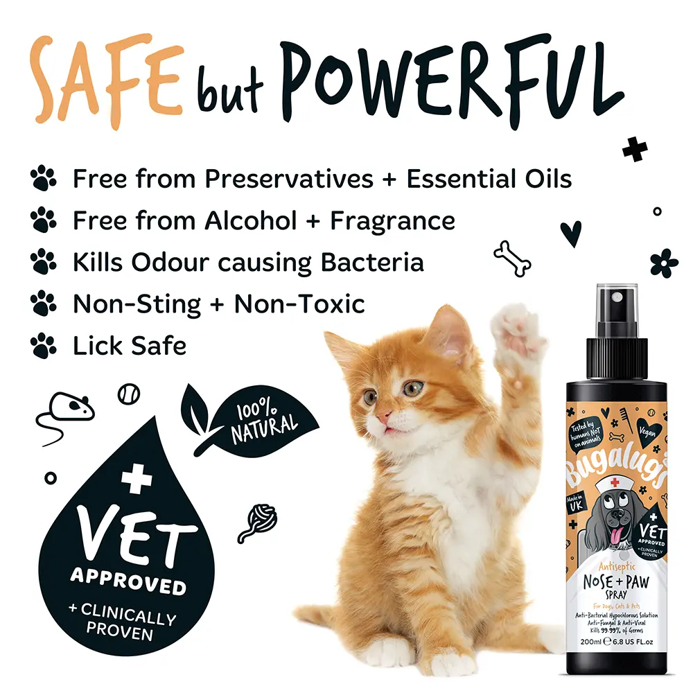 Bugalugs Antiseptic Paw & Nose Spray 200ml (6.8 Fl Oz) Bugalugs