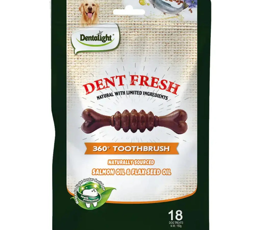Dentalight 3" Dent Fresh 360° Toothbrush Dog Treat 150g Dentallight