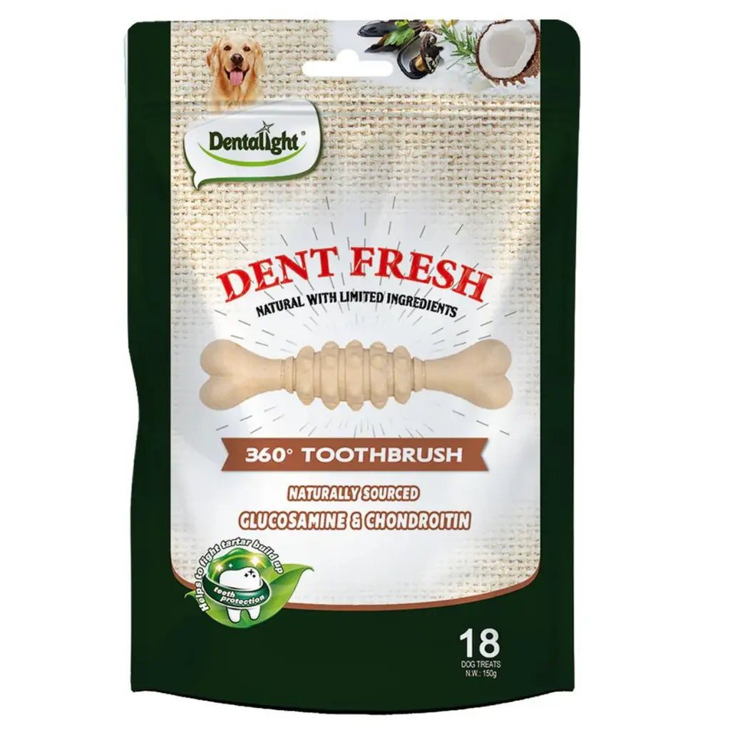 Dentalight 3" Dent Fresh 360° Toothbrush Dog Treat 150g Dentallight
