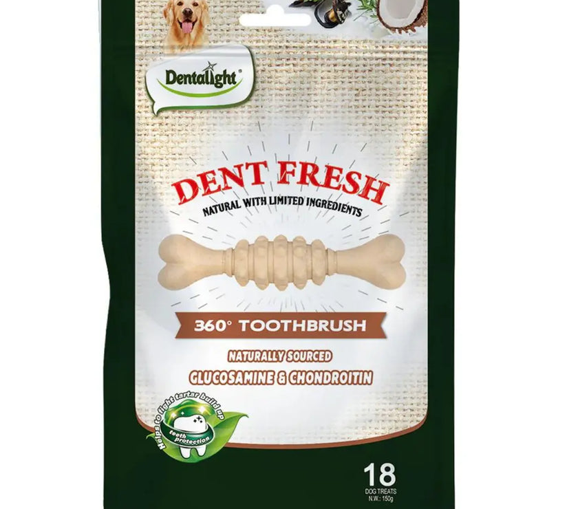 Dentalight 3" Dent Fresh 360° Toothbrush Dog Treat 150g Dentallight