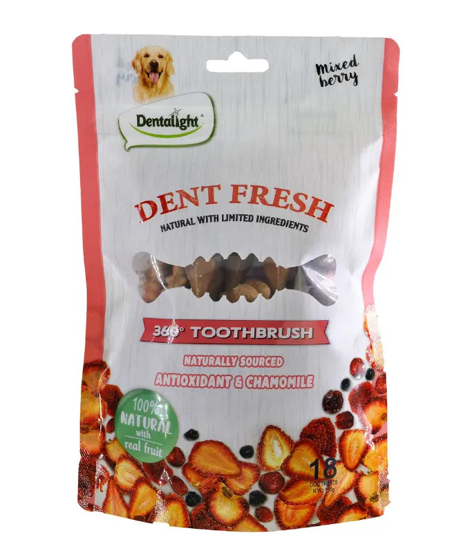 Dentalight 3" Dent Fresh 360° Toothbrush Dog Treat 150g Dentallight