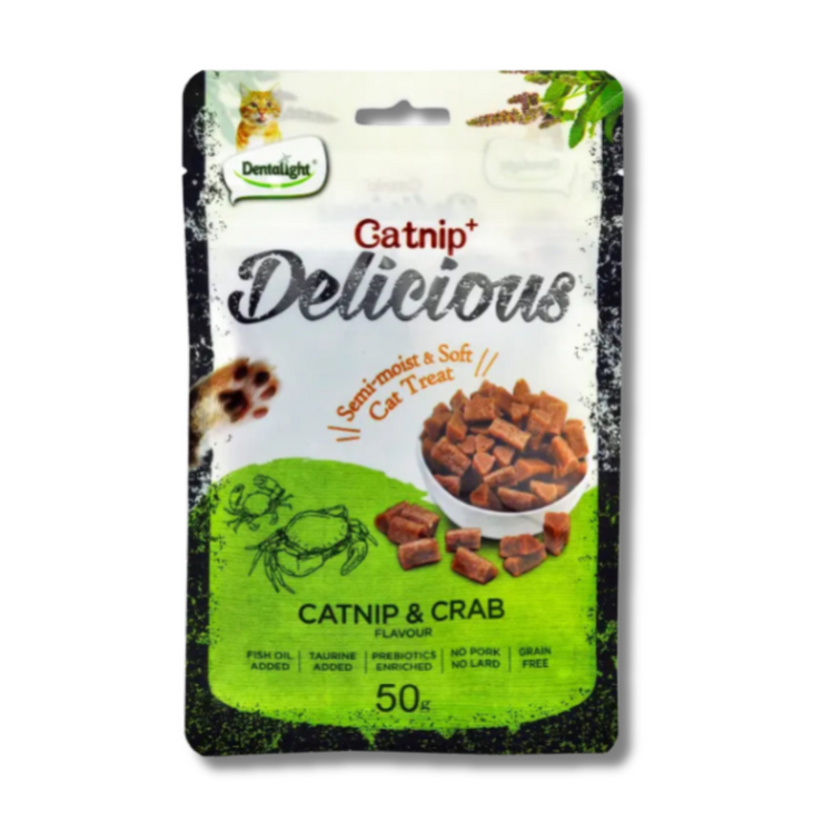Dentalight Catnip+ Semi Moist & Soft Cat Treat 50g