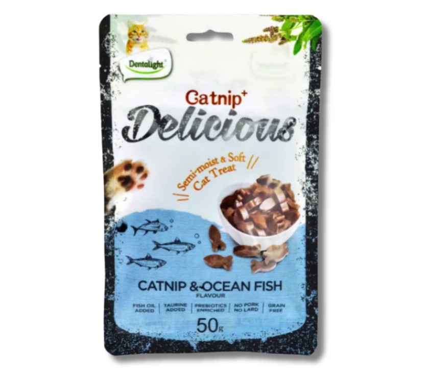 Dentalight Catnip+ Semi Moist & Soft Cat Treat 50g