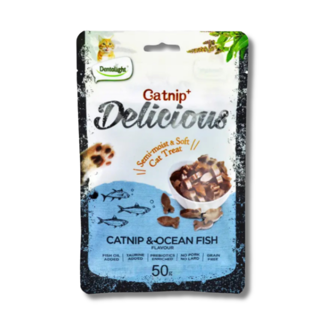 Dentalight Catnip+ Semi Moist & Soft Cat Treat 50g