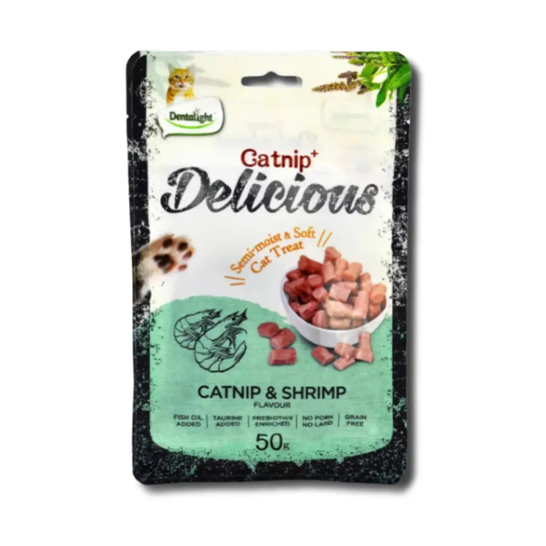 Dentalight Catnip+ Semi Moist & Soft Cat Treat 50g Dentallight