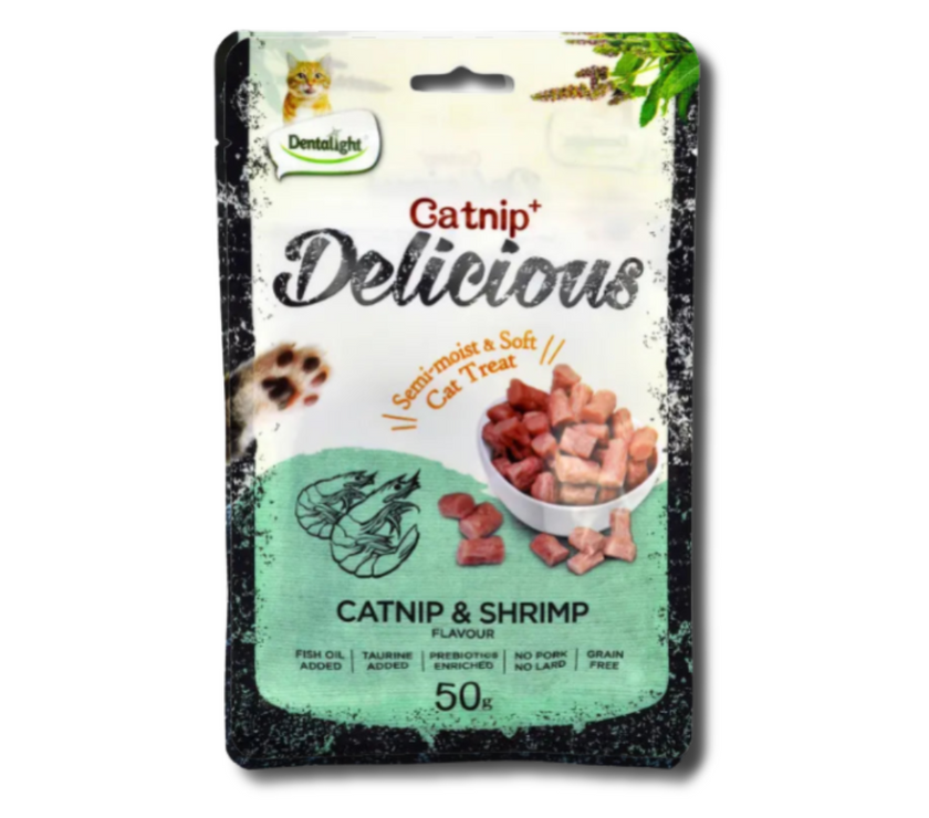 Dentalight Catnip+ Semi Moist & Soft Cat Treat 50g