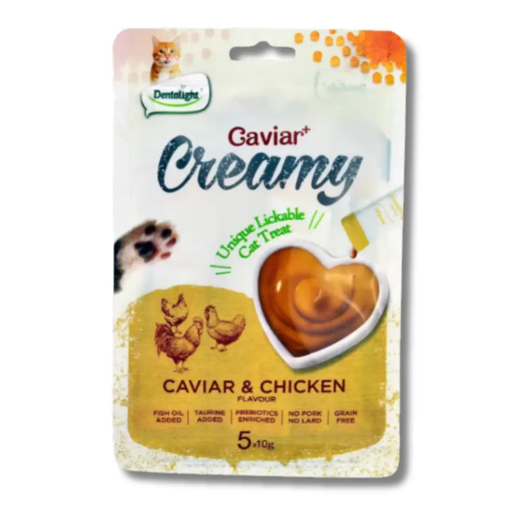 Dentalight Caviar+ Creamy Lickable Cat Treat 5x10g Dentallight