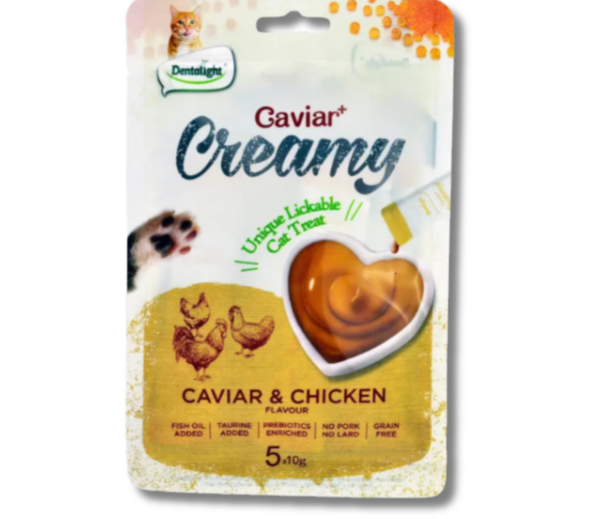 Dentalight Caviar+ Creamy Lickable Cat Treat 5x10g