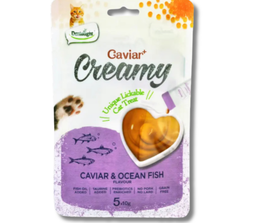 Dentalight Caviar+ Creamy Lickable Cat Treat 5x10g
