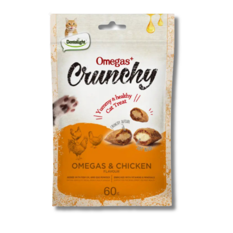 Dentalight Omegas+ Crunchy Cat Treat 60g