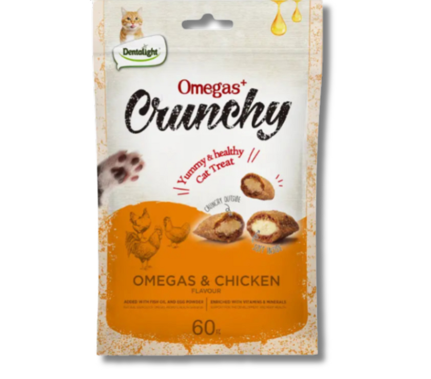 Dentalight Omegas+ Crunchy Cat Treat 60g