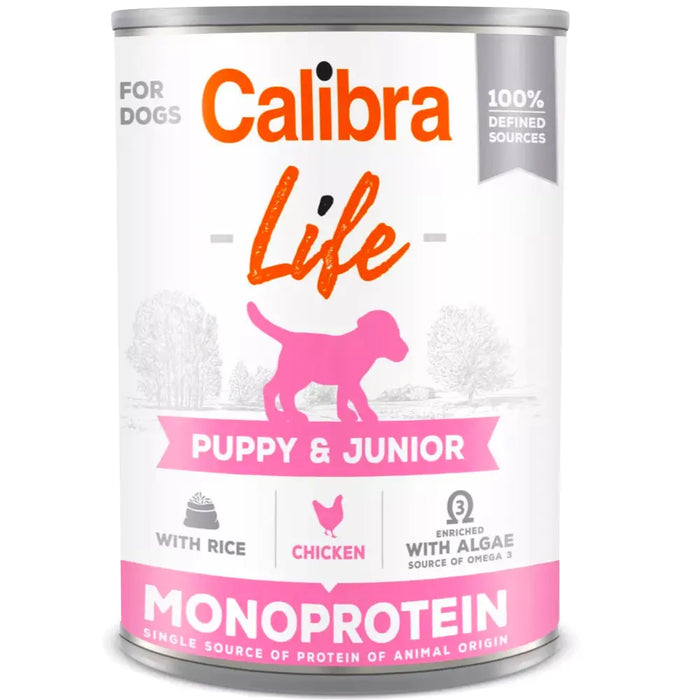 Calibra Dog Life Can Puppy & Junior Monoprotein Wet Food 400g Calibra