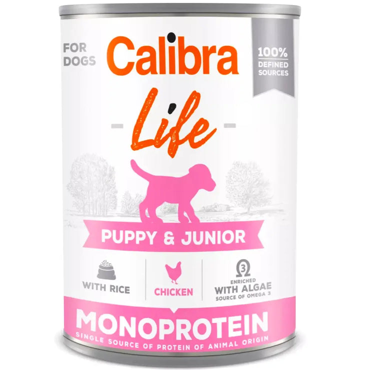 Calibra Dog Life Can Puppy & Junior Monoprotein Wet Food 400g Calibra