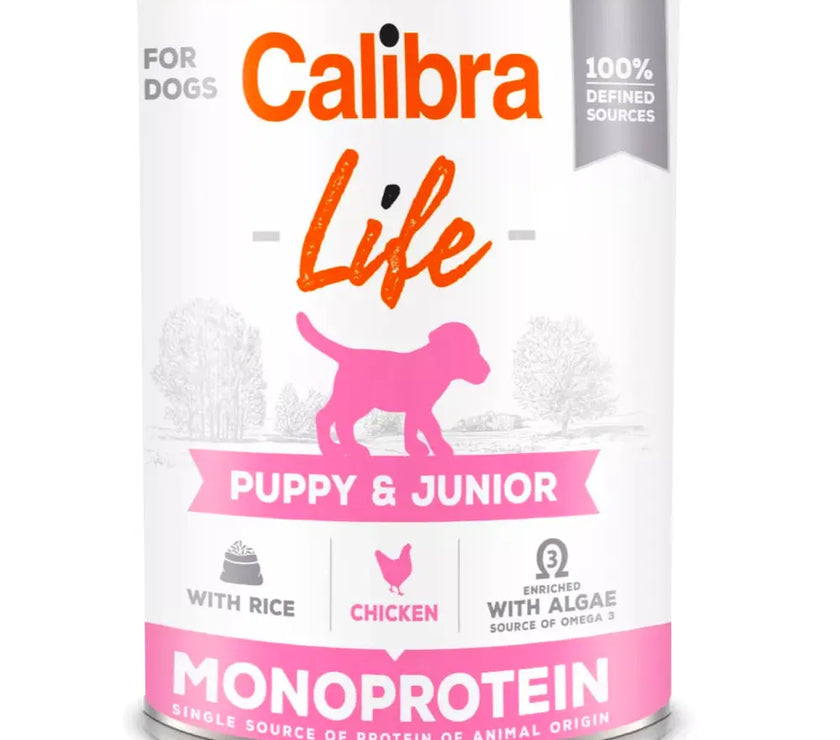 Calibra Dog Life Can Puppy & Junior Monoprotein Wet Food 400g Calibra