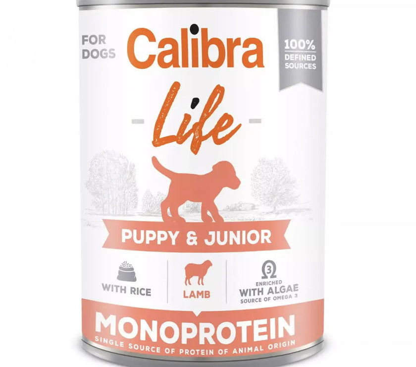 Calibra Dog Life Can Puppy & Junior Monoprotein Wet Food 400g Calibra