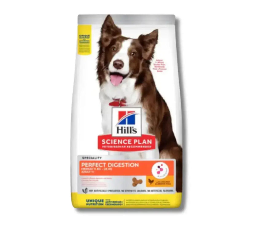 Hill's Science Plan Perfect Digstion Adult 1+ Medium Dog Food with Chicken & Brown Rice Hills