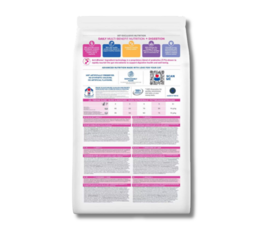 Hill’s Vet Essentials Multi-Benefit + Digestion Adult Cat Dry Food With Salmon 1.5kg