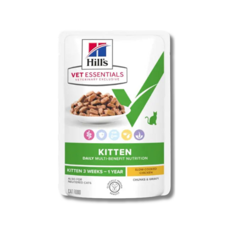 Hill's Vet Essentials Multi-Benefit Kitten Wet Food Slow-Cooked 12x85g